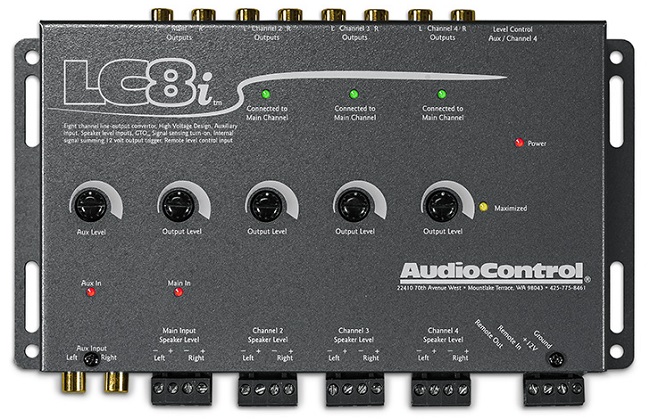 Audio Control LC8i 6 Channel Line Converter, Aux Input, & Internal summing